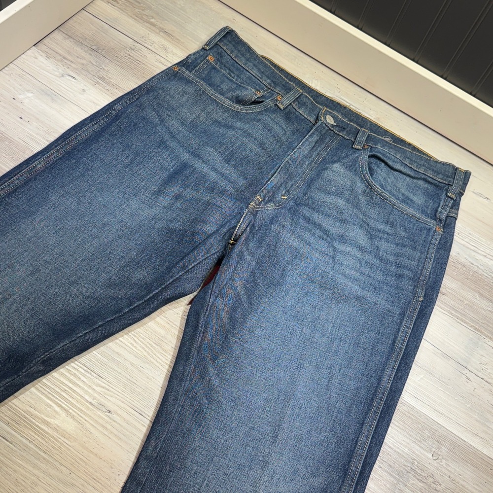 Levis Western Fit Jeans Tag 36x30 Actual 35x30 Blue Straight Strong Cowboy Chore